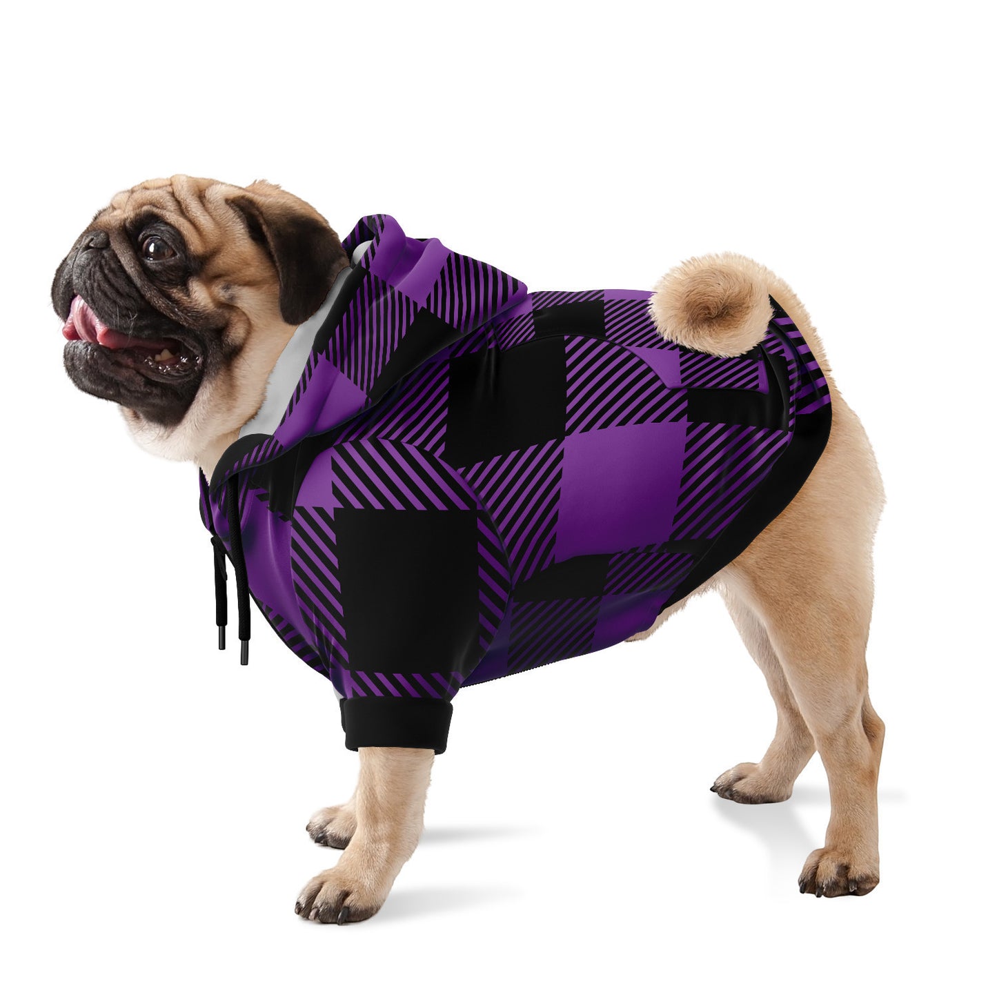 Classic Buffalo Plaid Dog Hoodie | Royal Purple