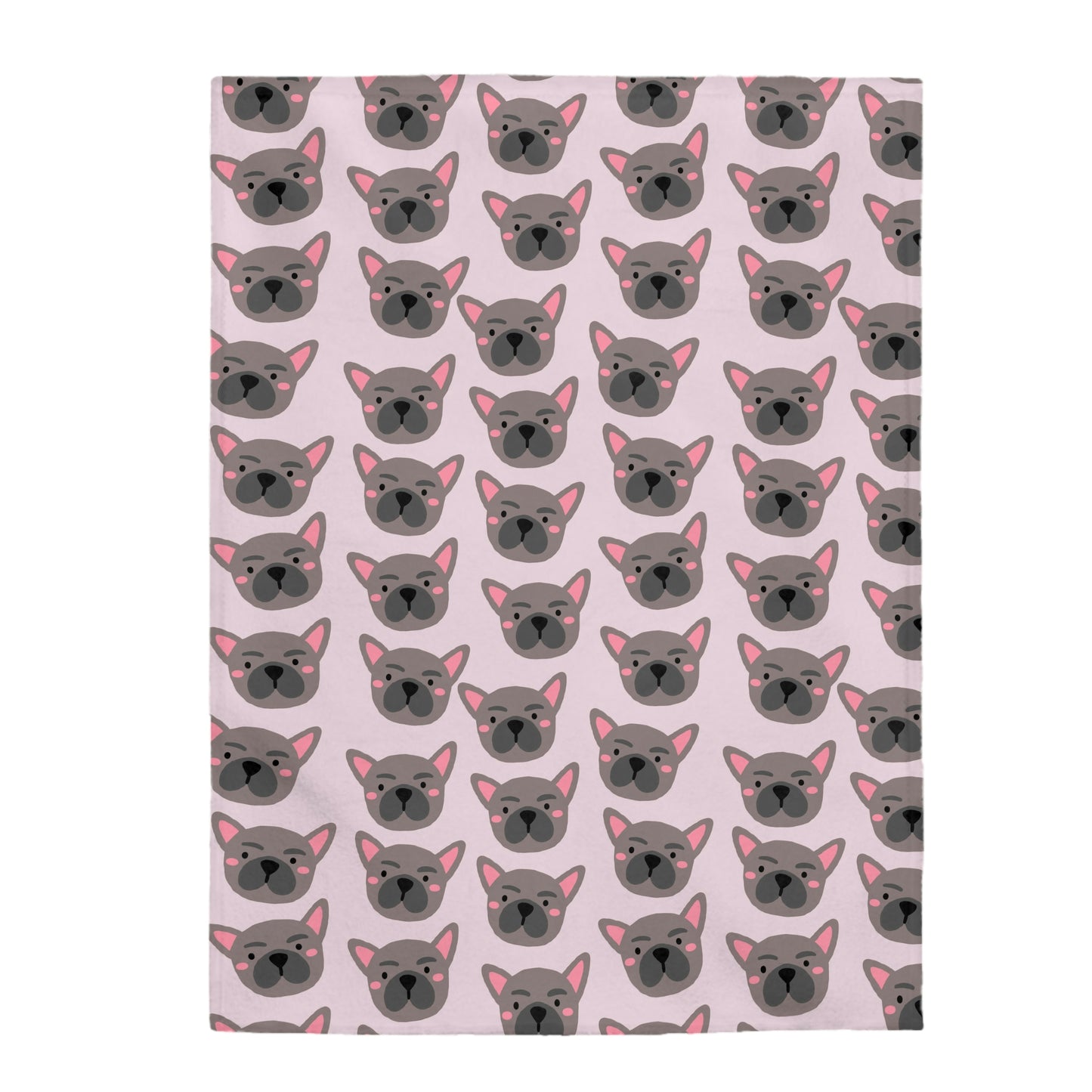 Velveteen Plush Blanket | Pink Frenchie