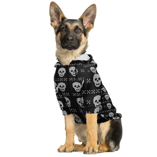 Punk Pup | Skull 'N Bones Knit Hoodie | Black