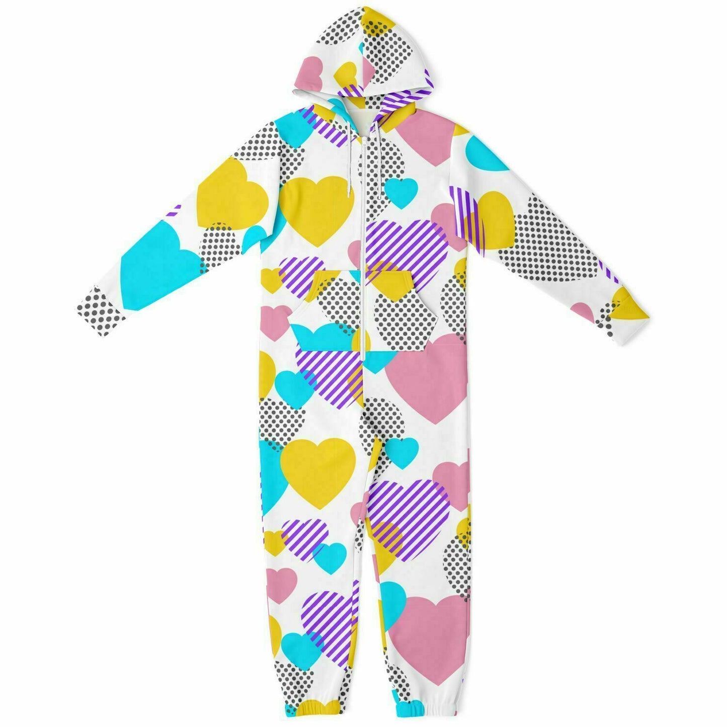 Hand-Made Be Mine Fashion Jumpsuit - Pop Hearts | Matching Dog Hoodie Available