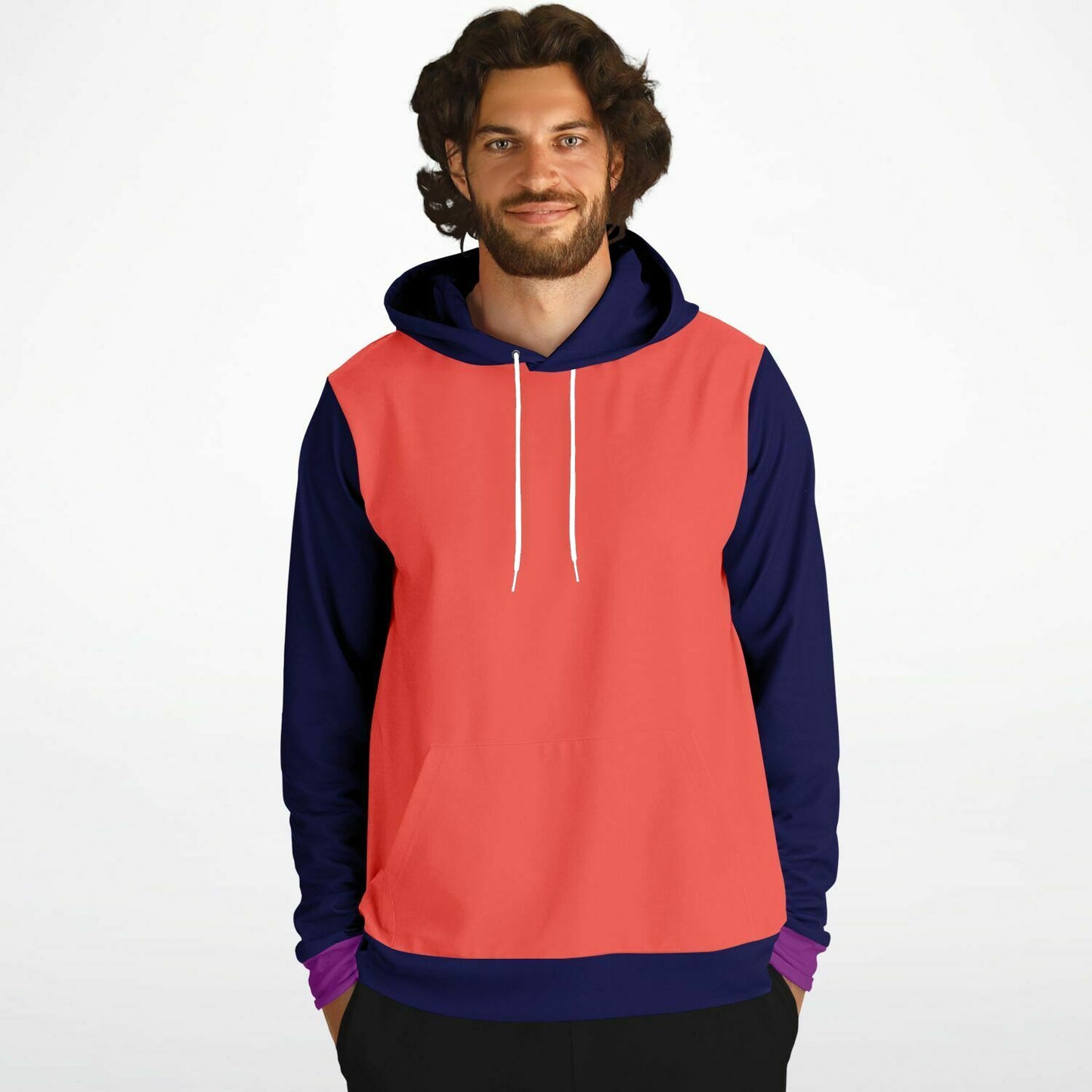 Hand-Made Color Block Hoodie | | Hooman | Regal