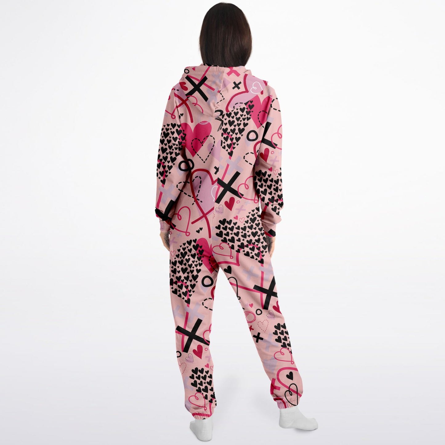 Hand-Made Be Mine Fashion Jumpsuit - Graffiti Hearts | Matching Dog Hoodie Available