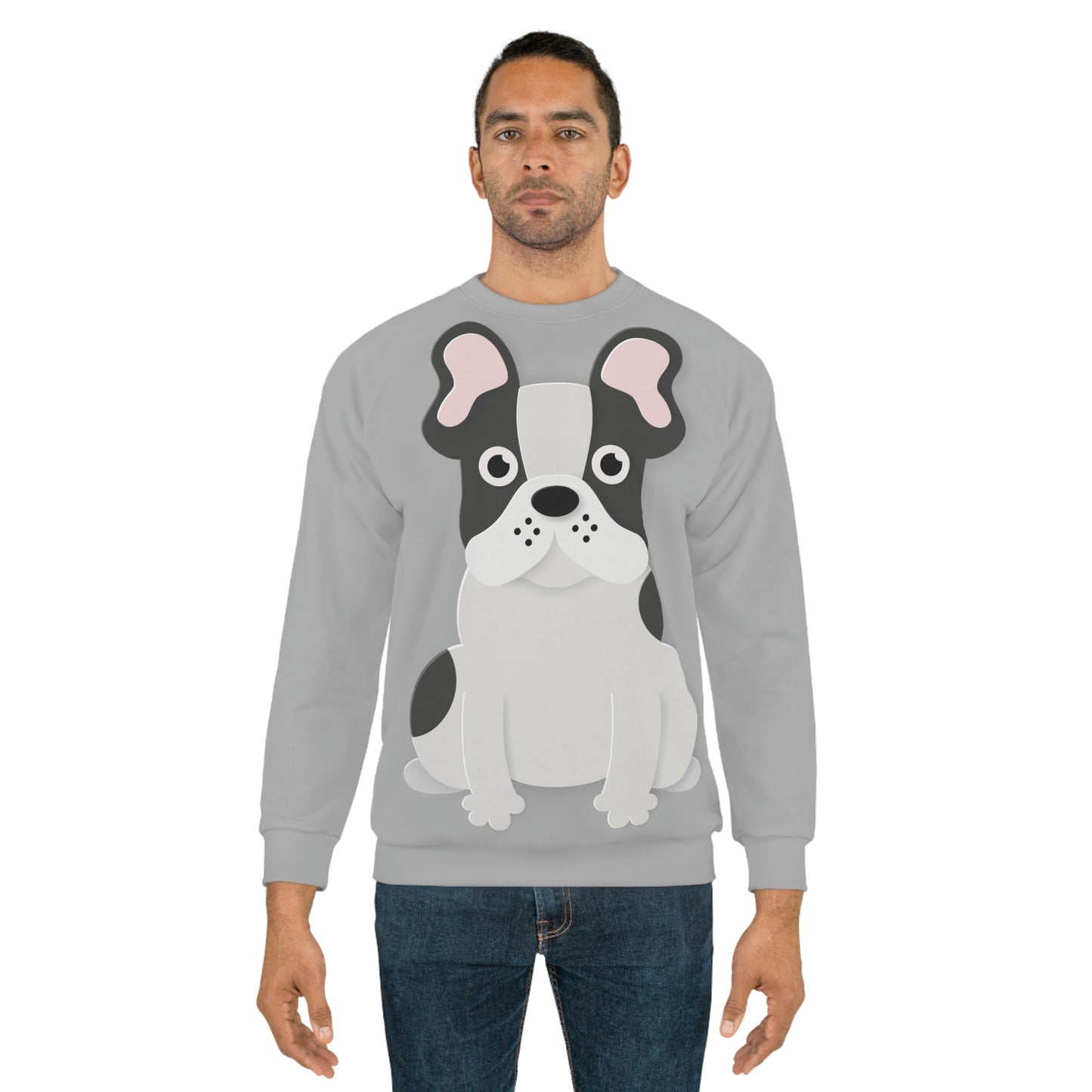 Coming & Going Frenchie Unisex Sweatshirt | Black & White