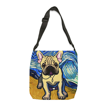 Frenchie Impressionist Print Tote Bag | Van Gogh