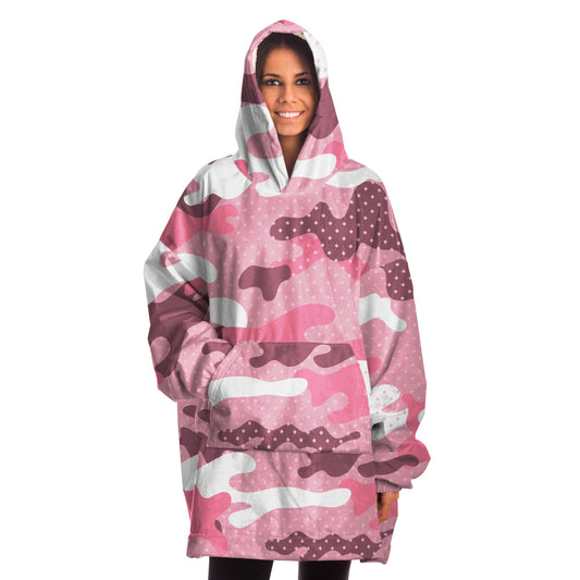 Hand-Made Snug Hoodie Wearable Blanket | Camo-Chic | Strawberry Sundae Camo