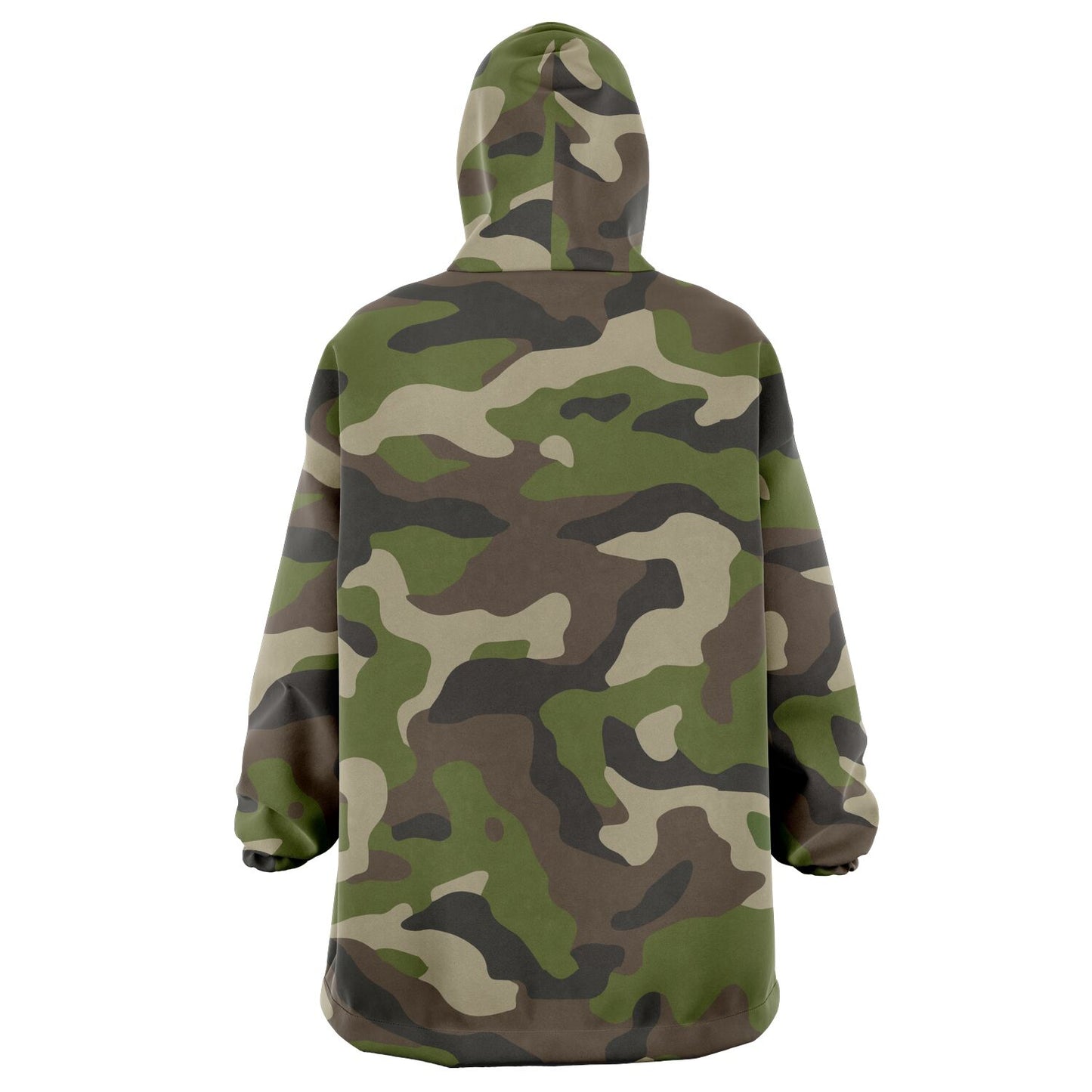 Hand-Made Snug Hoodie Wearable Blanket | Camo-Chic | Army Green