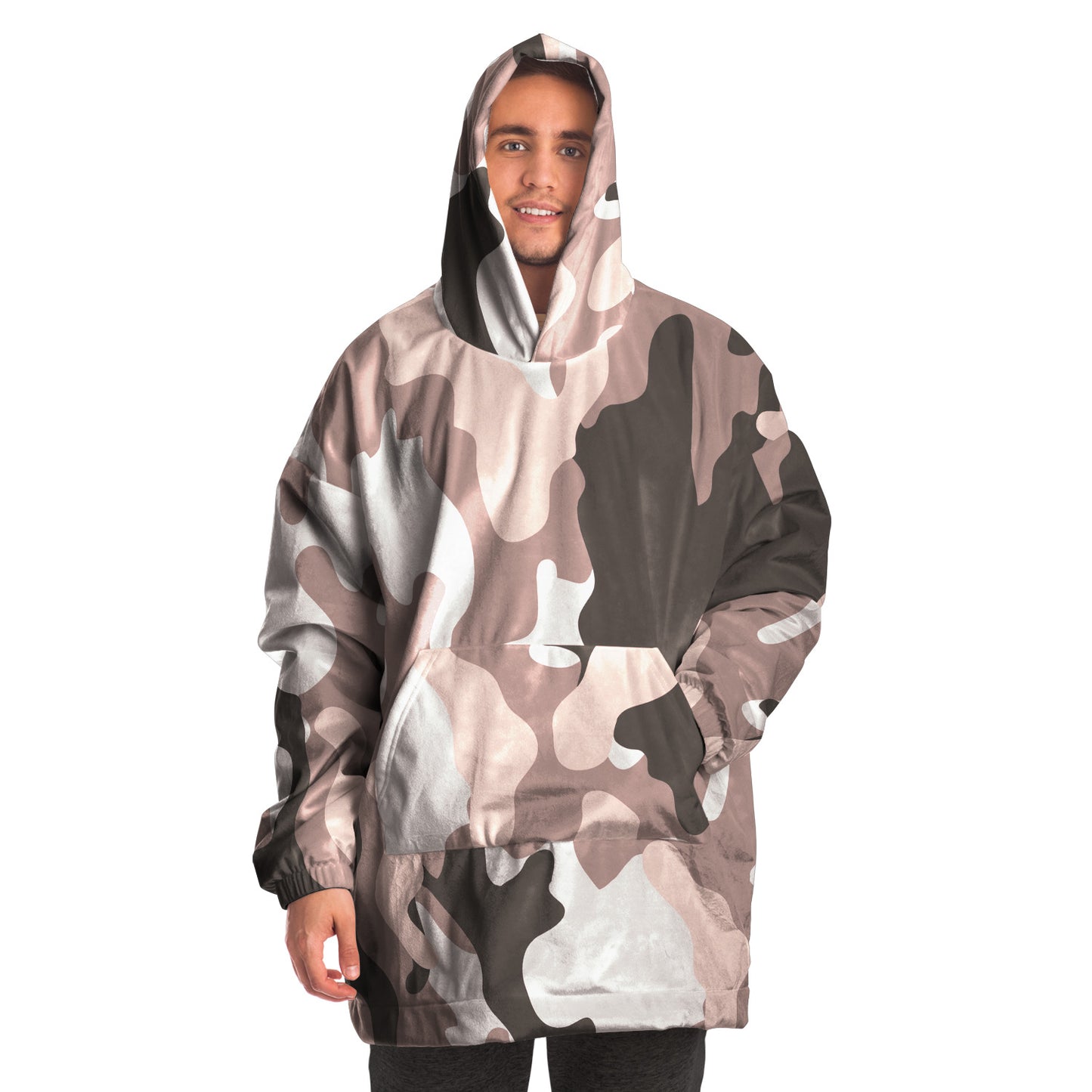 Hand-Made Snug Hoodie Wearable Blanket | Camo-Chic | Blush Camo