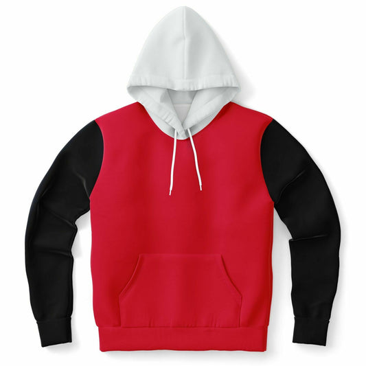 Hand-Made Color Block Hoodie | Hooman | Racer Red
