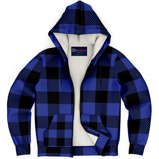 Classic Buffalo Plaid Dog Hoodie | Traditional Blue