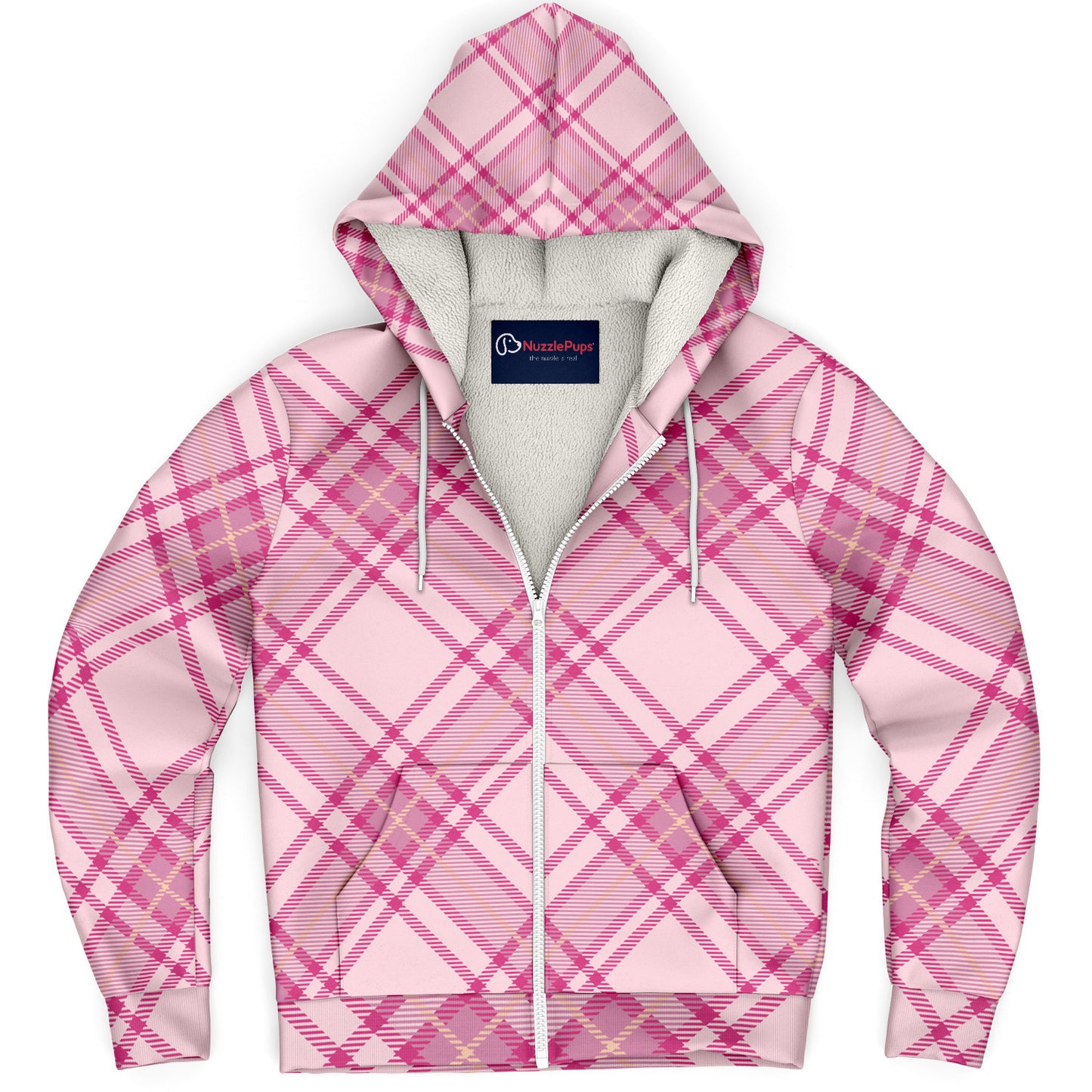 Hooman Microfleece Hoodie | Bubble Gum Plaid