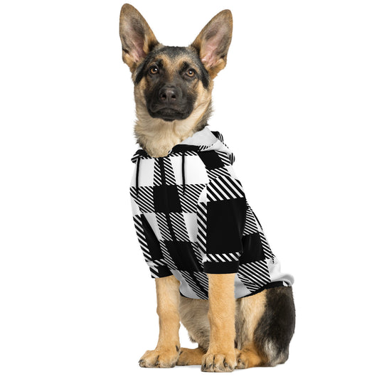 Classic Buffalo Plaid Dog Hoodie | Traditional White