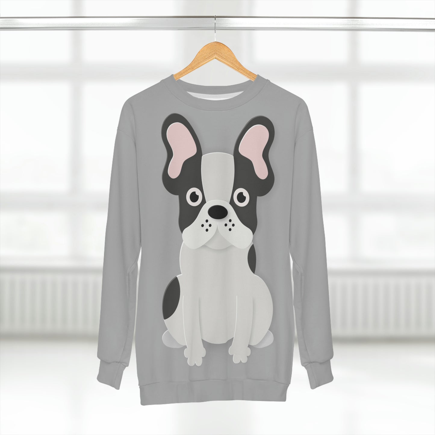 Coming & Going Frenchie Unisex Sweatshirt | Black & White