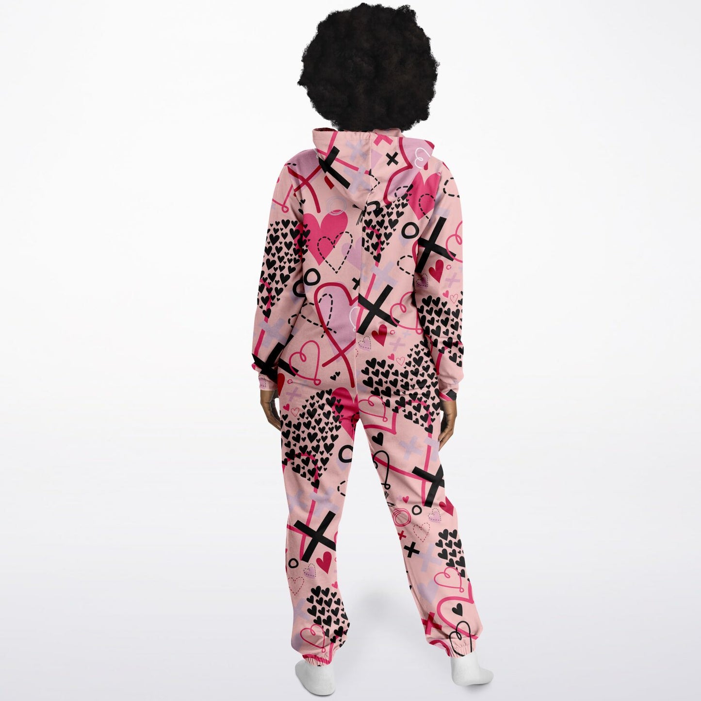 Hand-Made Be Mine Fashion Jumpsuit - Graffiti Hearts | Matching Dog Hoodie Available