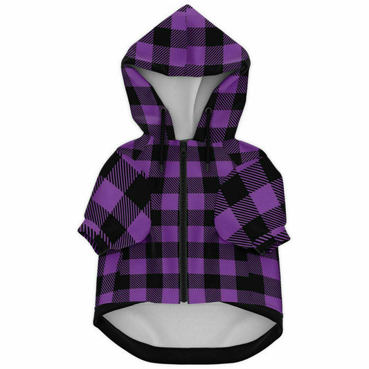 Classic Buffalo Plaid Dog Hoodie | Violet II