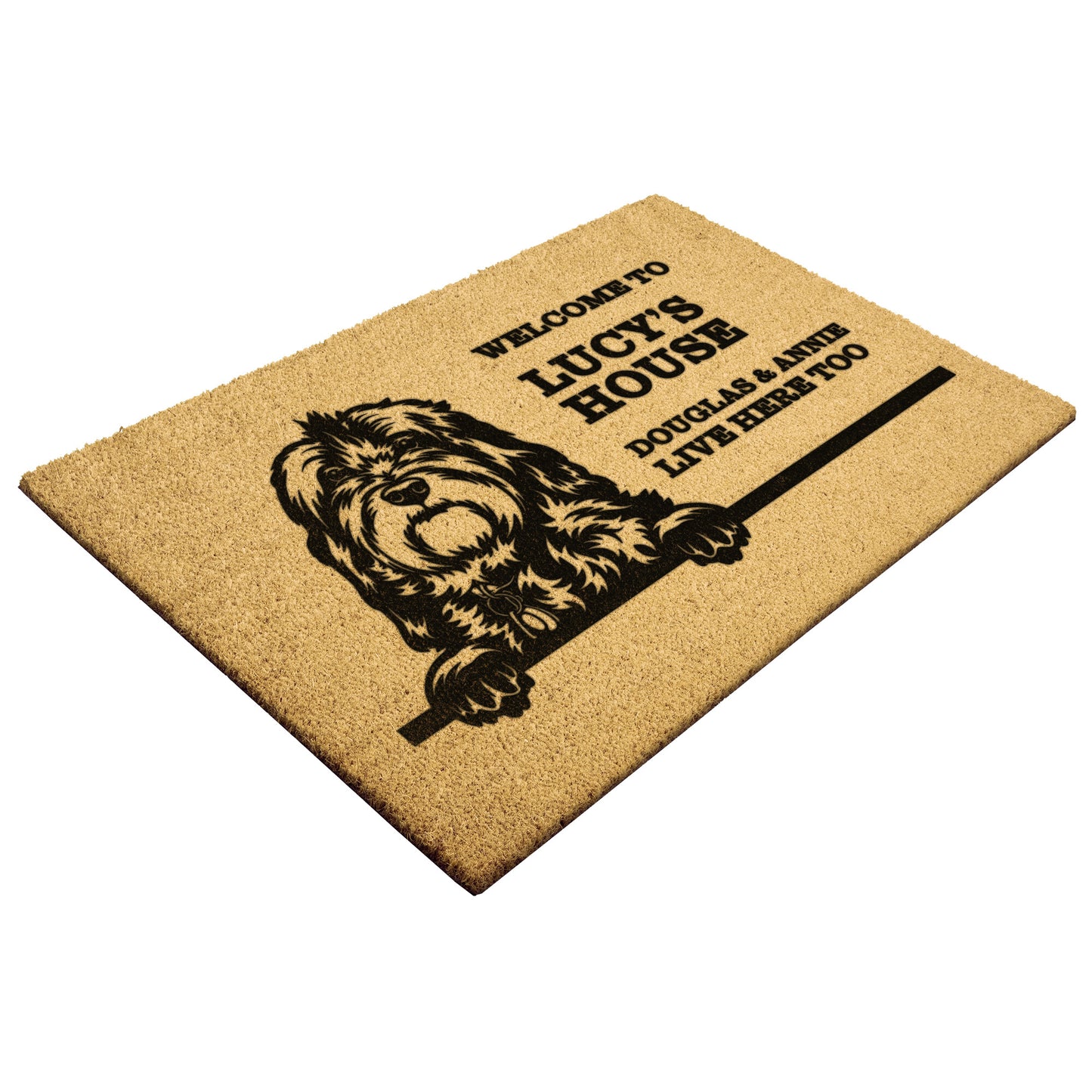 Personalized Dog Doormat | Bernadoodle