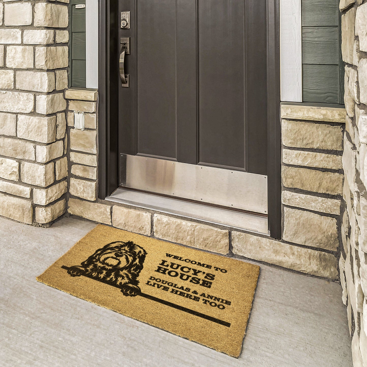 Personalized Dog Doormat | Bernadoodle