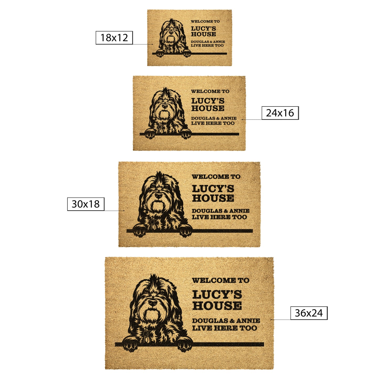 Personalized Dog Doormat | Bernadoodle