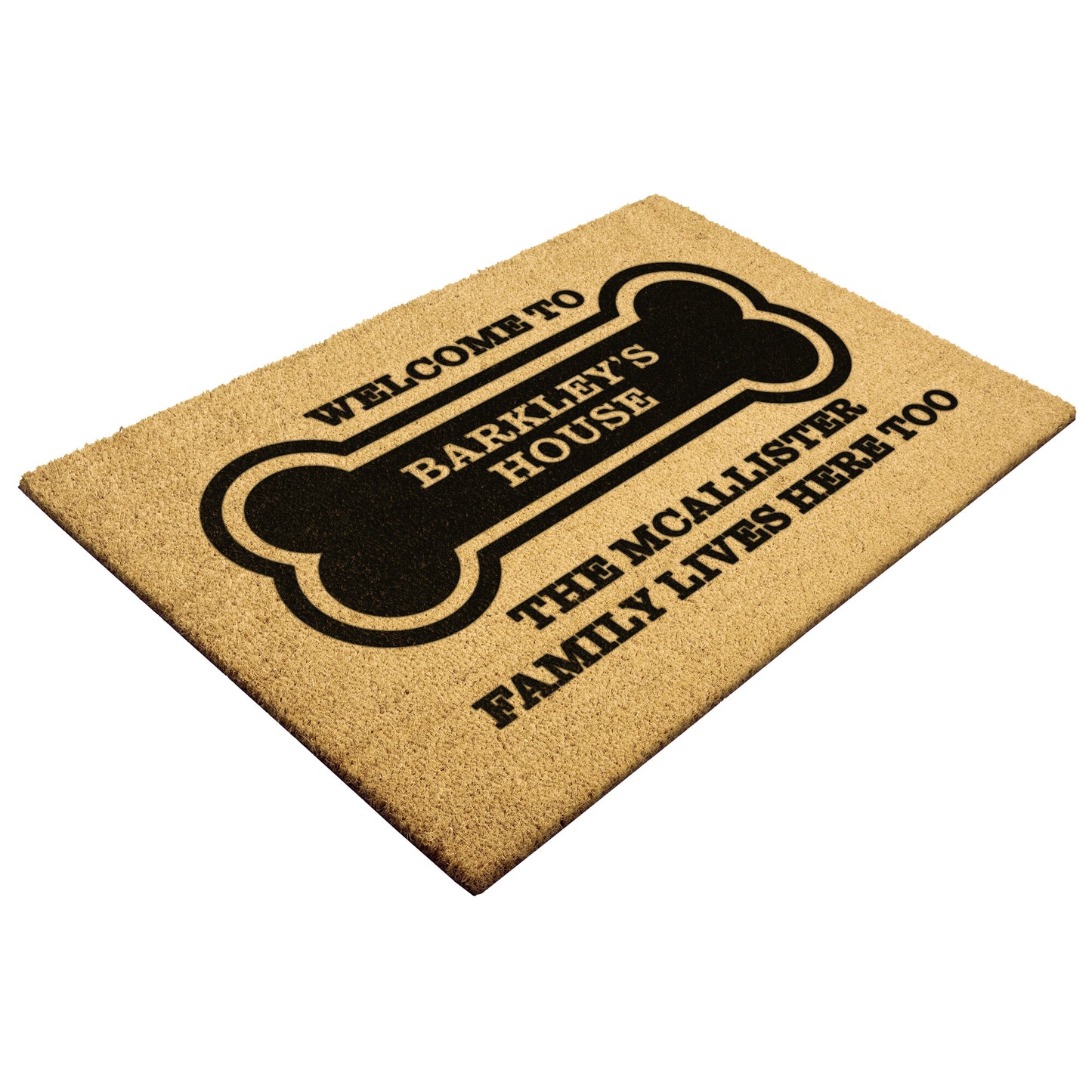 Personalized Doormat |  Dog Bone Design