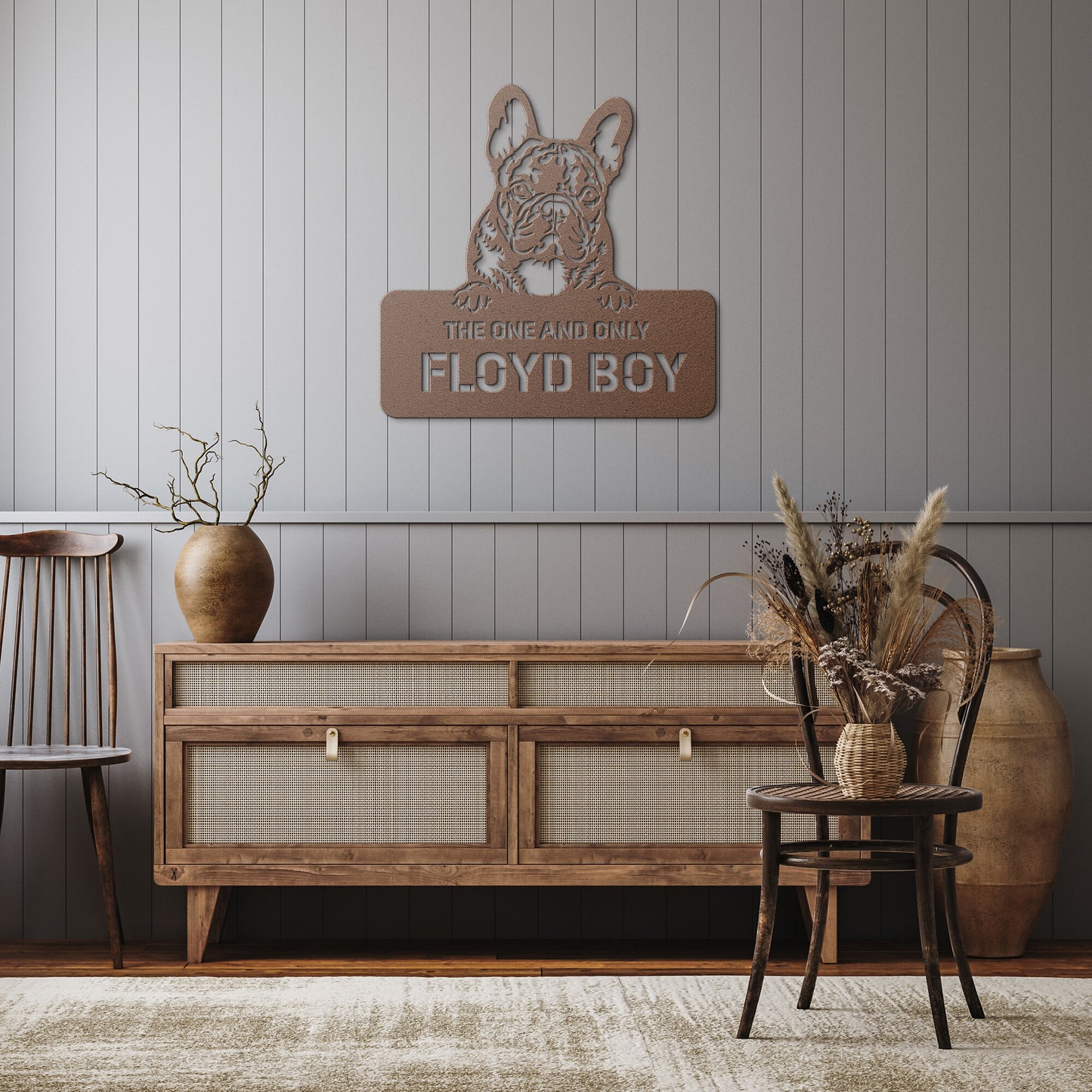 Personalized French Bull Dog Metal Wall Art