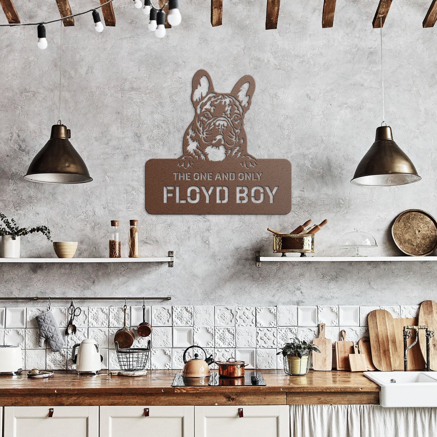 Personalized French Bull Dog Metal Wall Art