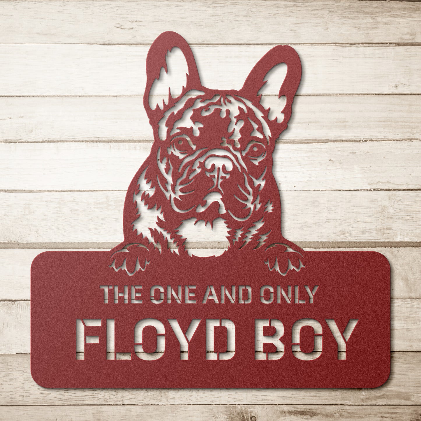 Personalized French Bull Dog Metal Wall Art