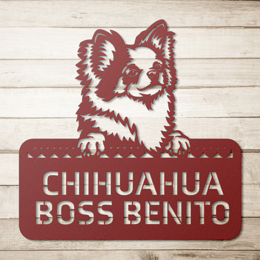 Personalized Long Hair Chihuahua Metal Wall Art