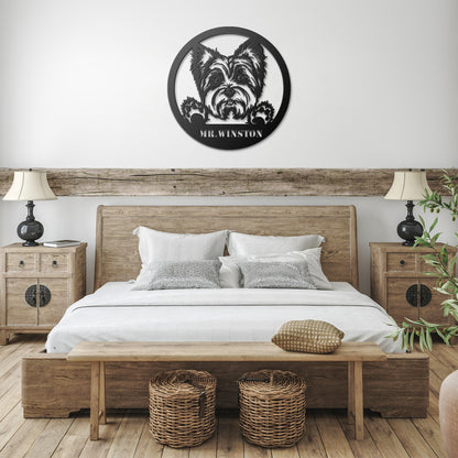 Personalized Yorkie Round Metal Wall Art