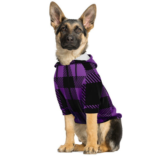 Classic Buffalo Plaid Dog Hoodie | Royal Purple