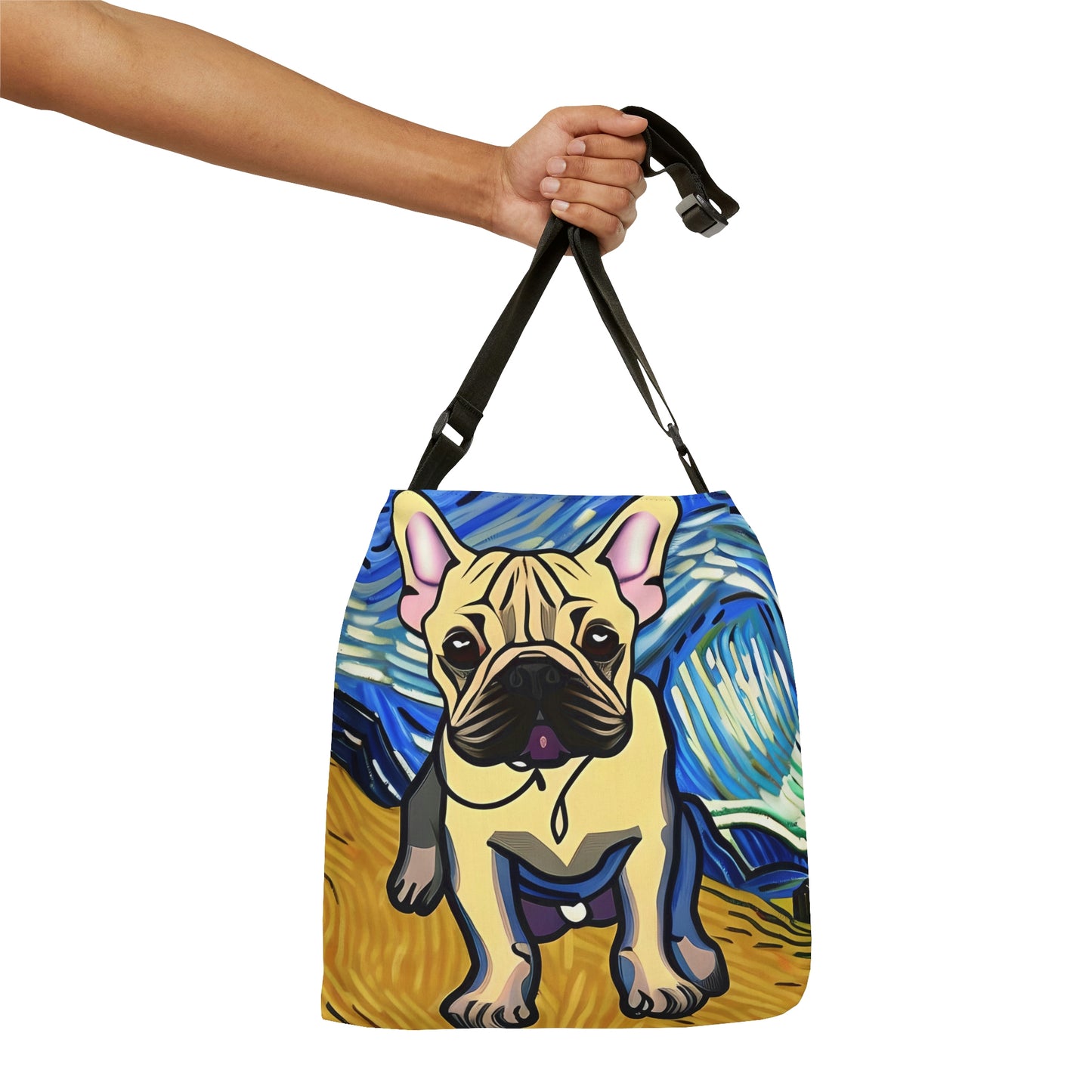 Frenchie Impressionist Print Tote Bag | Van Gogh