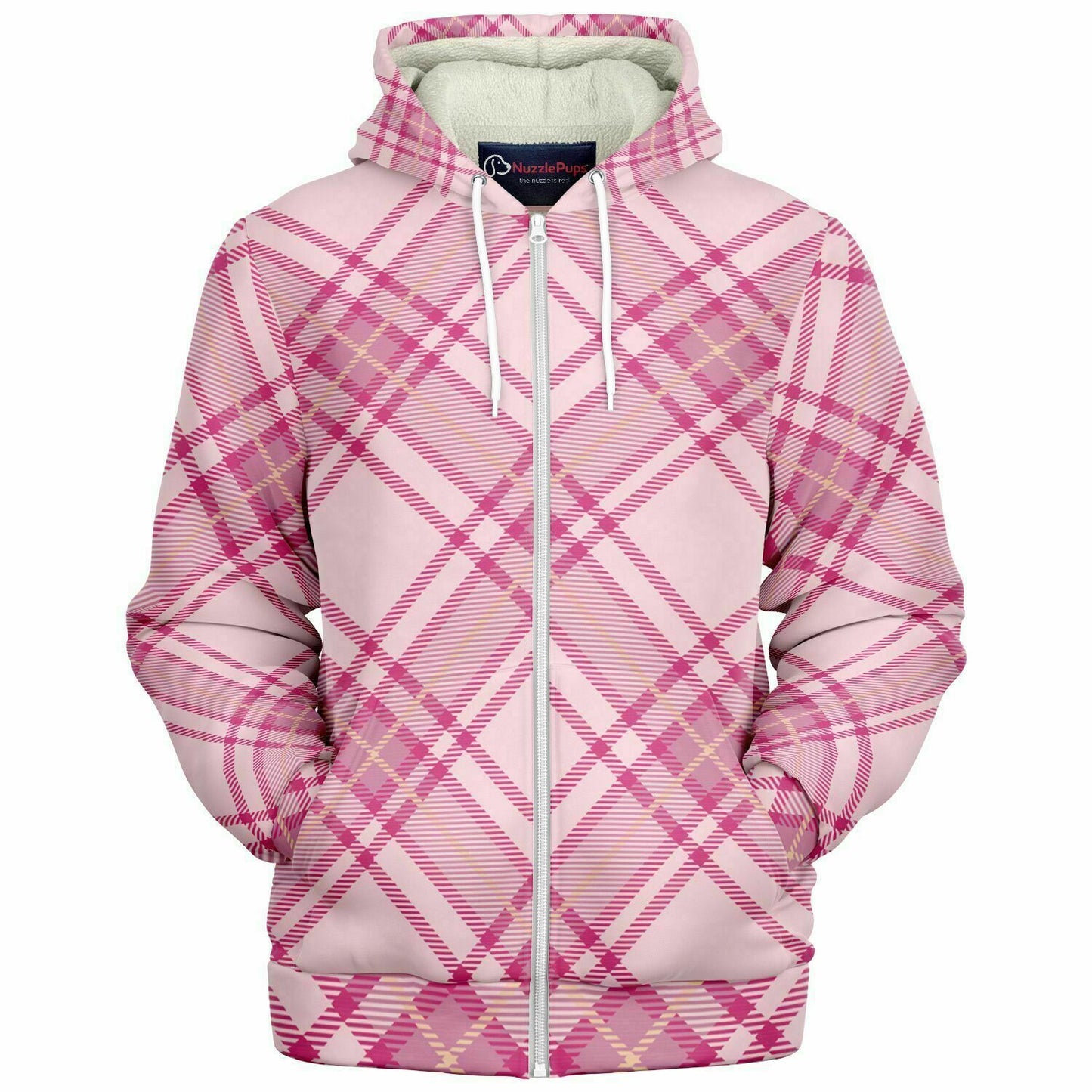 Hooman Microfleece Hoodie | Bubble Gum Plaid