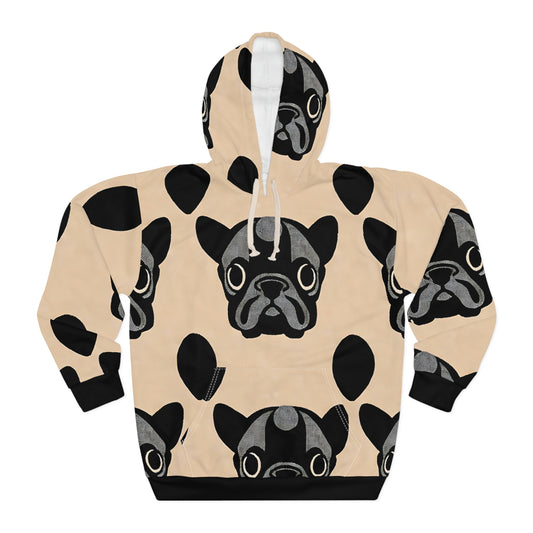 Frenchie Life | Black & Tan Unisex All Over Print Pullover Hoodie