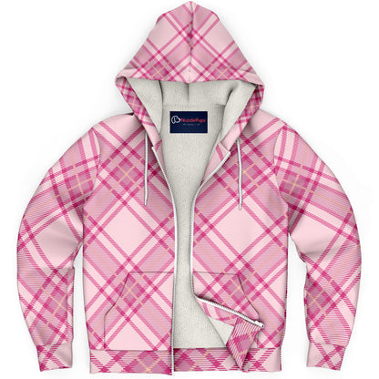 Hooman Microfleece Hoodie | Bubble Gum Plaid