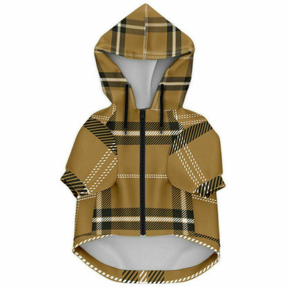 Classic Plaid Dog Hoodie | Sand Tartan