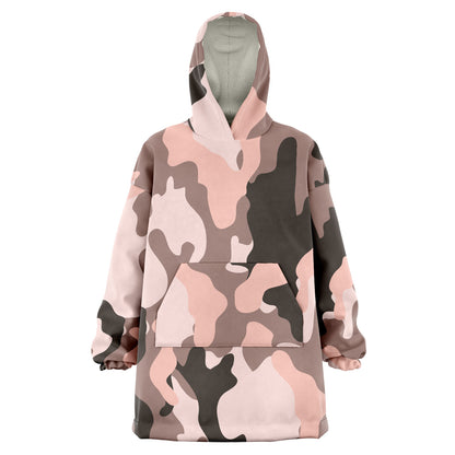 Hand-Made Snug Hoodie Wearable Blanket | Camo-Chic | Blush Camo