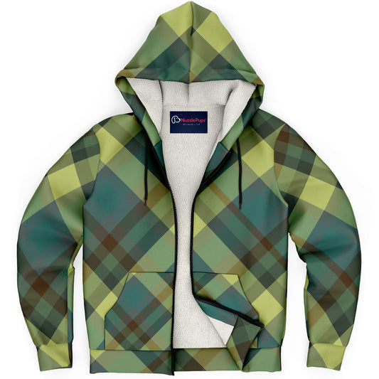 Hooman Microfleece Hoodie | Moss Tartan